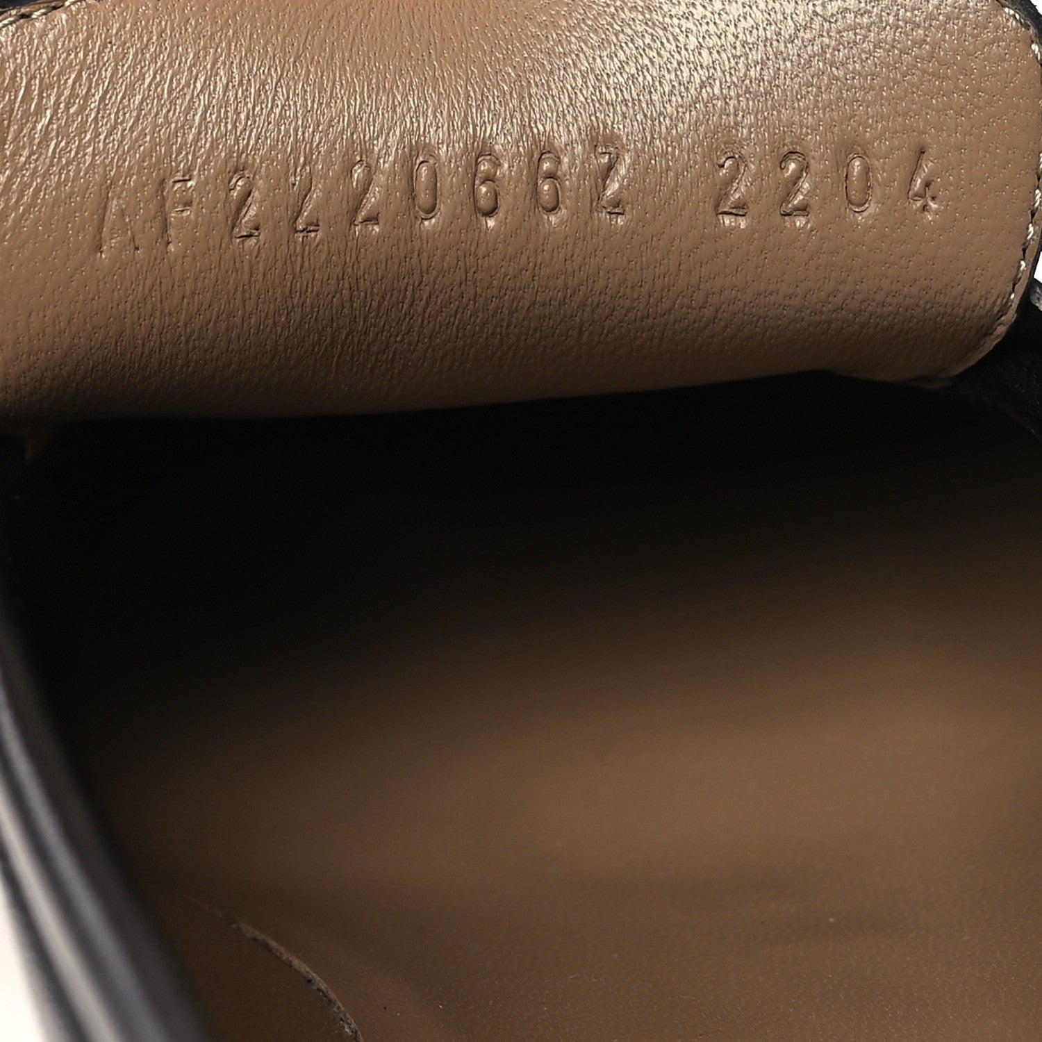 Hermes Goatskin Womens Paris Loafers 37 Black 6 of 9
