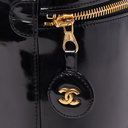 Chanel Patent Vanity Cosmetic Case Black 6 of 9