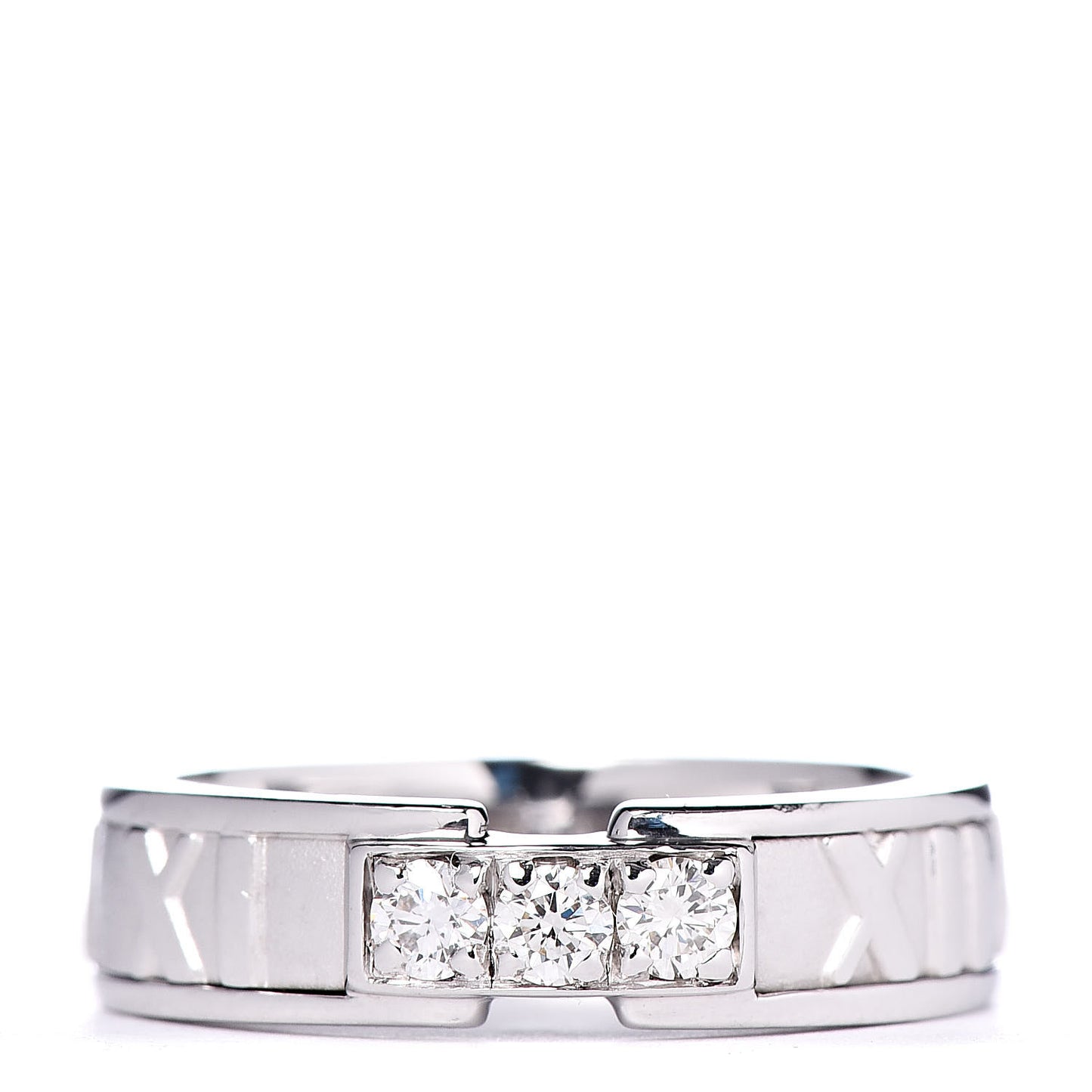 18K White Gold Diamond Atlas Ring 50 5.25