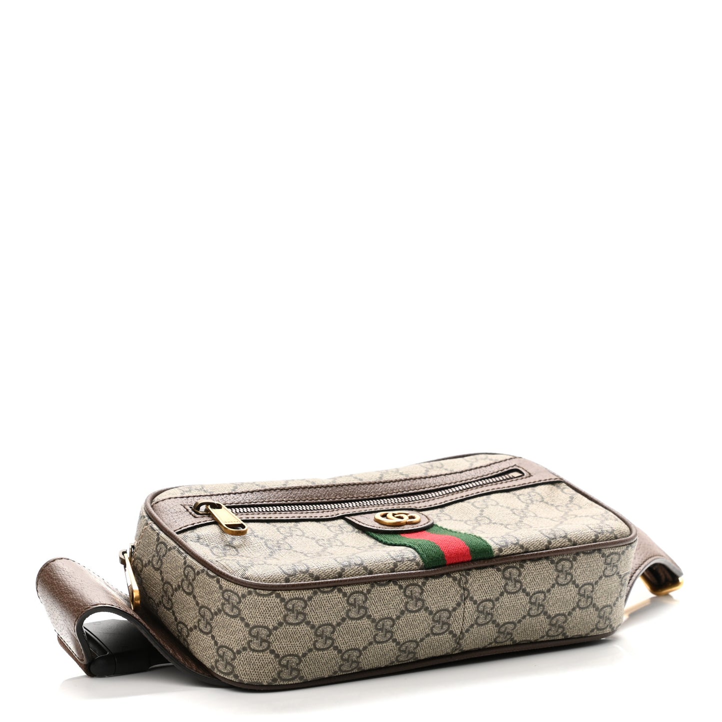 Soft GG Supreme Monogram Medium Ophidia Belt Bag Dark Brown