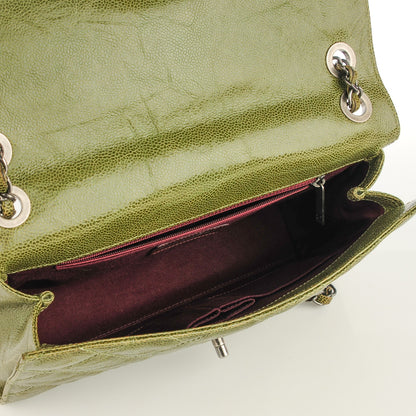 Chanel Crumpled Grained Calfskin Medium CC Crave Flap Green 5 of 8