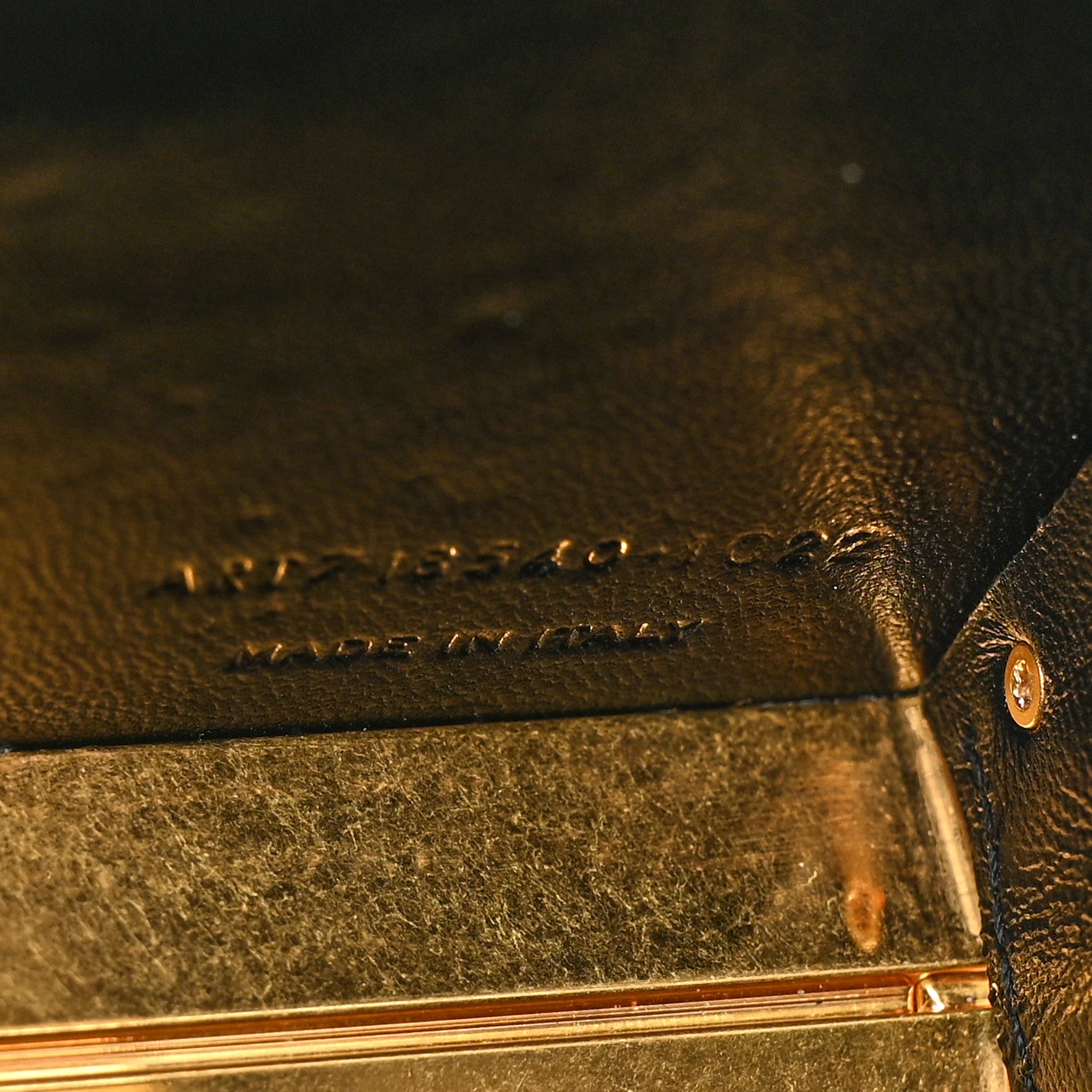 Saint Laurent Metal Calfskin Shagreen Embossed Monogram Minaudiere Tuxedo Box Clutch Blanc Vintage Light Bronze 7 of 10