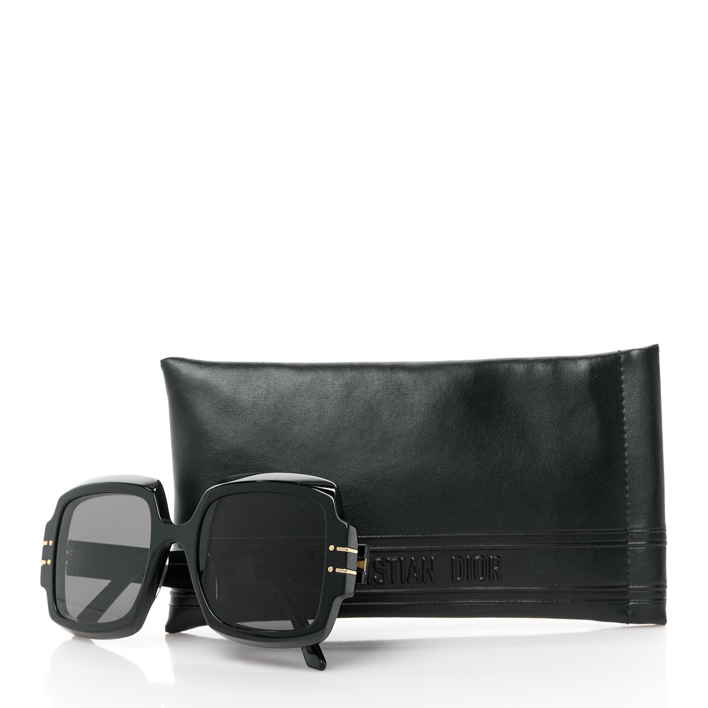 Acetate Diorsignature S1U Square Sunglasses Black