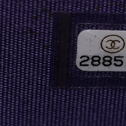 Chanel Lambskin Quilted Boy Zip Around Coin Purse Wallet Purple 7 of 8