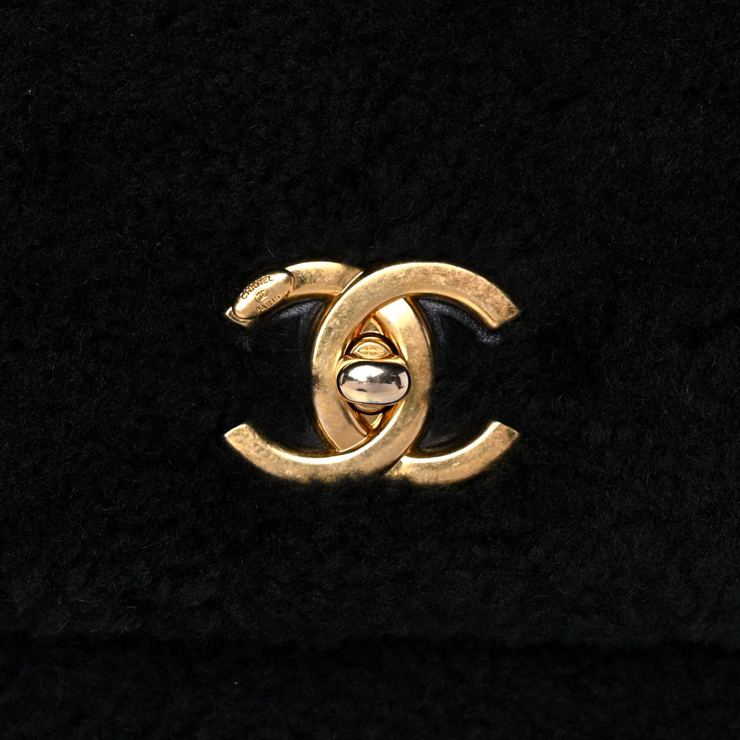 Chanel Shearling Lambskin Medium Coco Handle Flap Black 8 of 19
