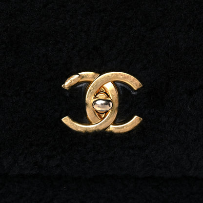 Chanel Shearling Lambskin Medium Coco Handle Flap Black 8 of 19