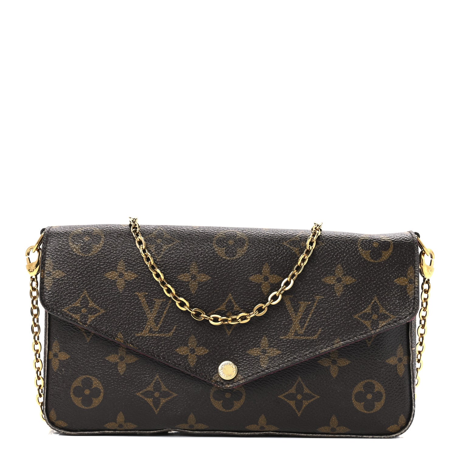 Louis Vuitton Monogram Pochette Felicie Chain Wallet Fuchsia 3 of 16
