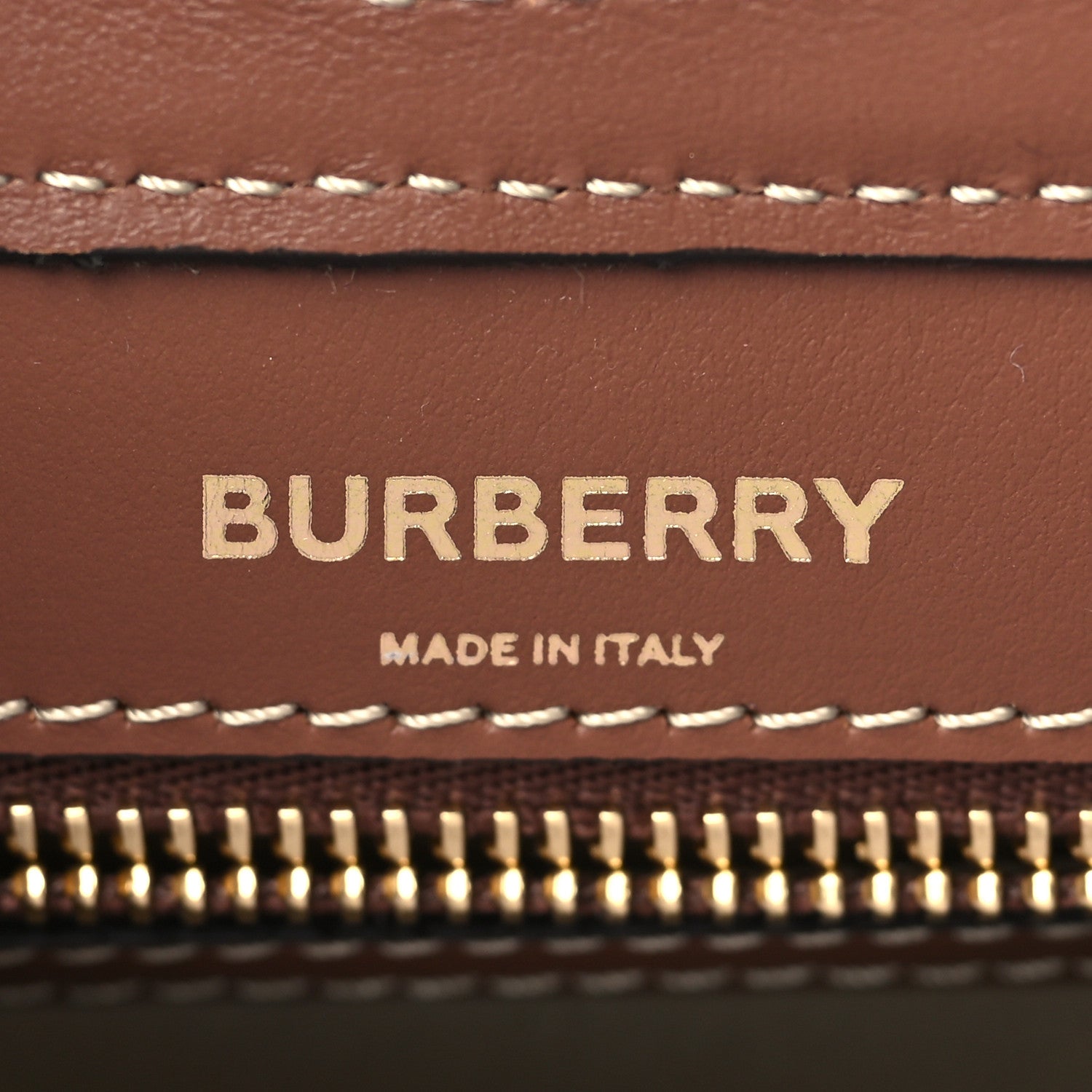 Burberry Canvas Smooth Calfskin Two Tone Mini Pocket Bag Natural Malt Brown 6 of 10
