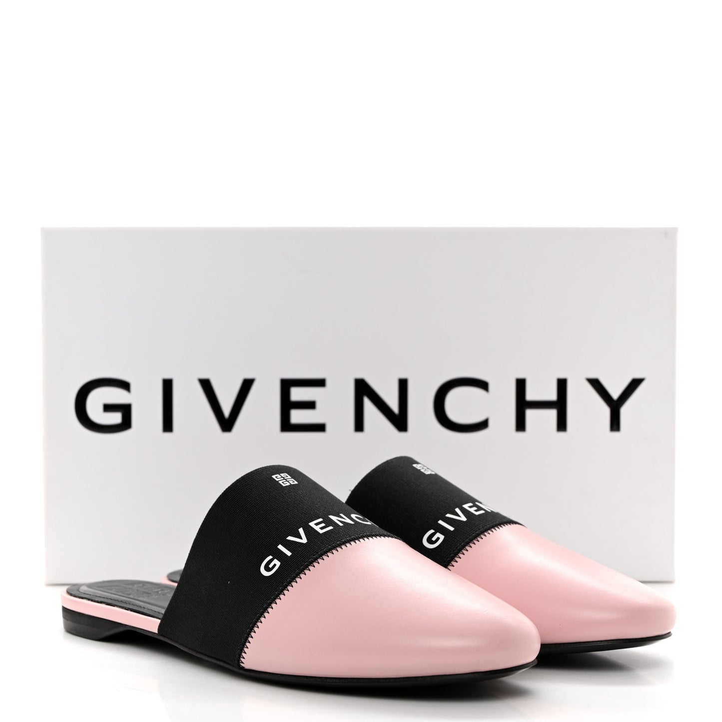 Calfskin Bedford Logo Mule Slides 39 Pink
