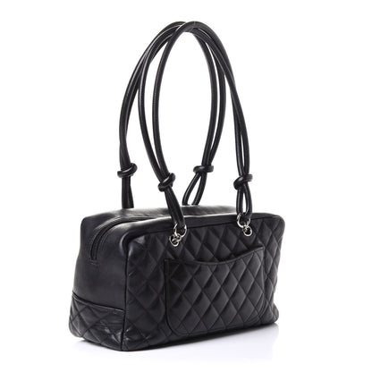 Chanel Calfskin Quilted Large Cambon Bowler Black 3 of 8