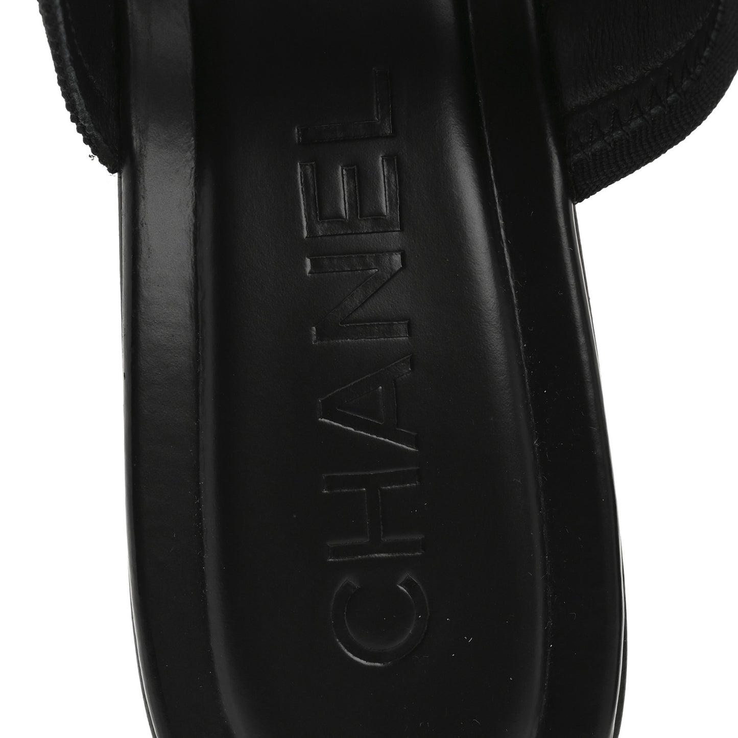 Fabric Metal CC Logo Mules 36 Black