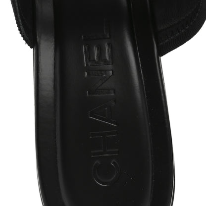 Chanel Fabric Metal CC Logo Mules 36 Black 7 of 10