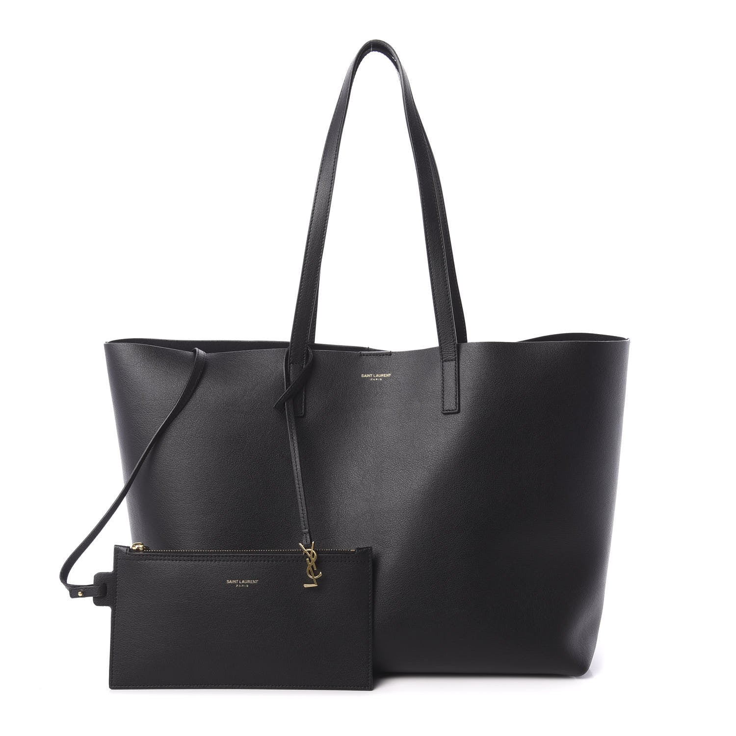 Saint Laurent Calfskin Large Shopping Tote Black 1 of 9