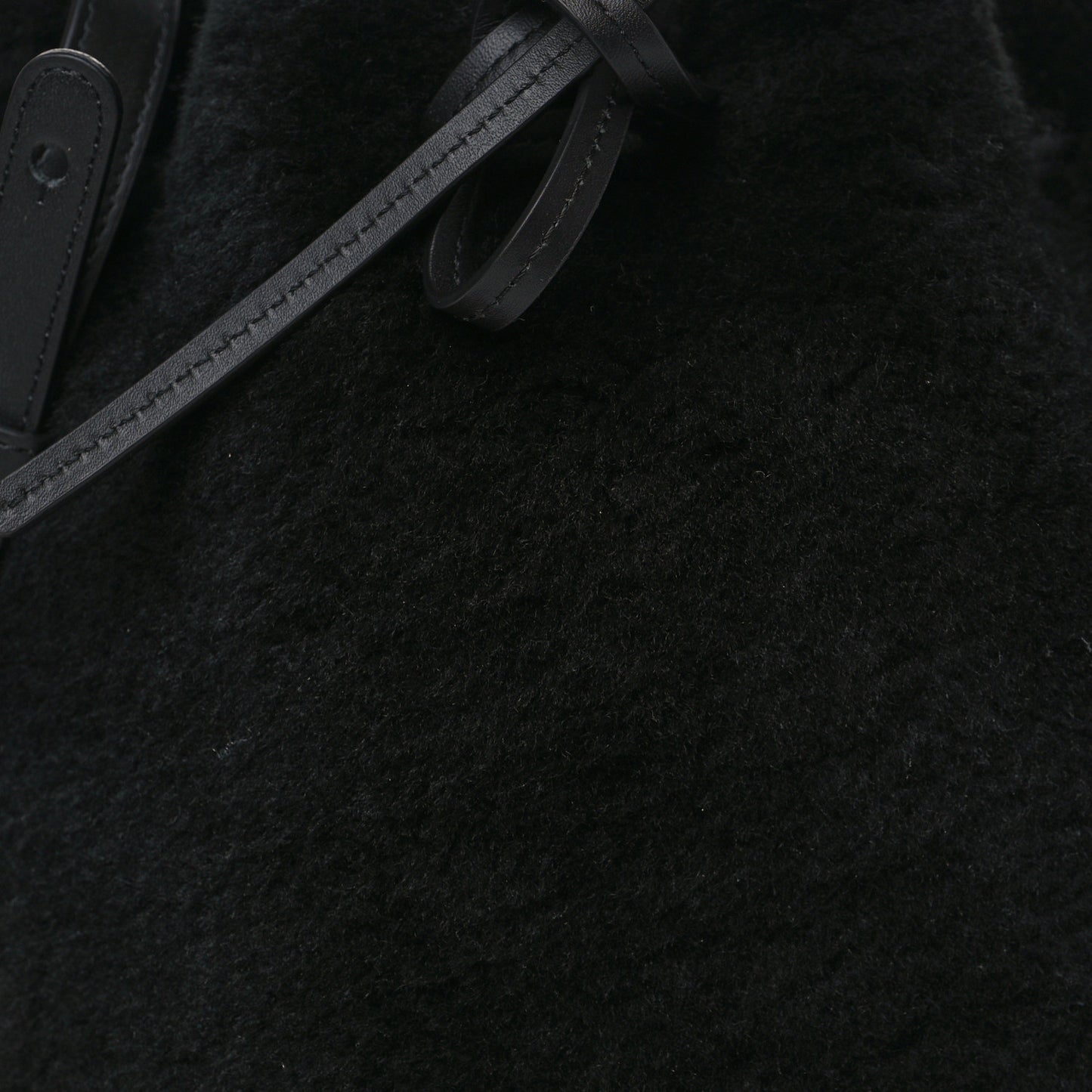 Shearling Mini Bucket Bag Black
