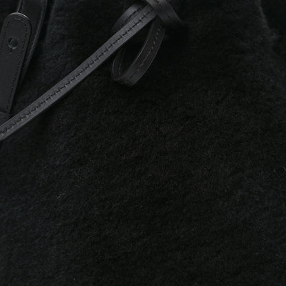 Mansur Gavriel Shearling Mini Bucket Bag Black 7 of 9