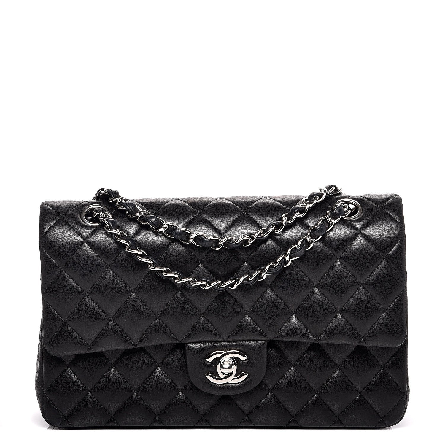 Chanel Lambskin Quilted Medium Double Flap Black 1 of 8