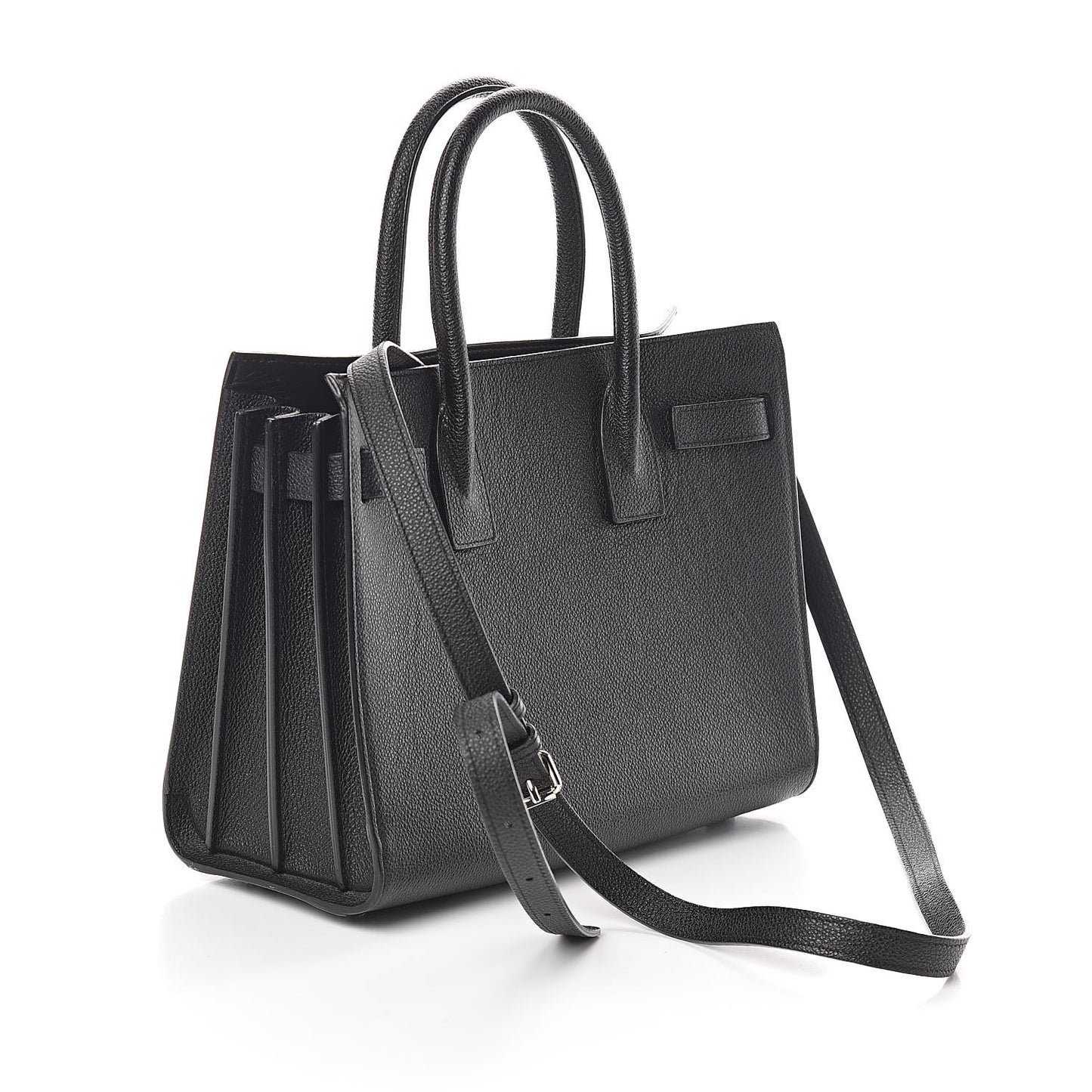 Grained Calfskin Baby Sac De Jour Black