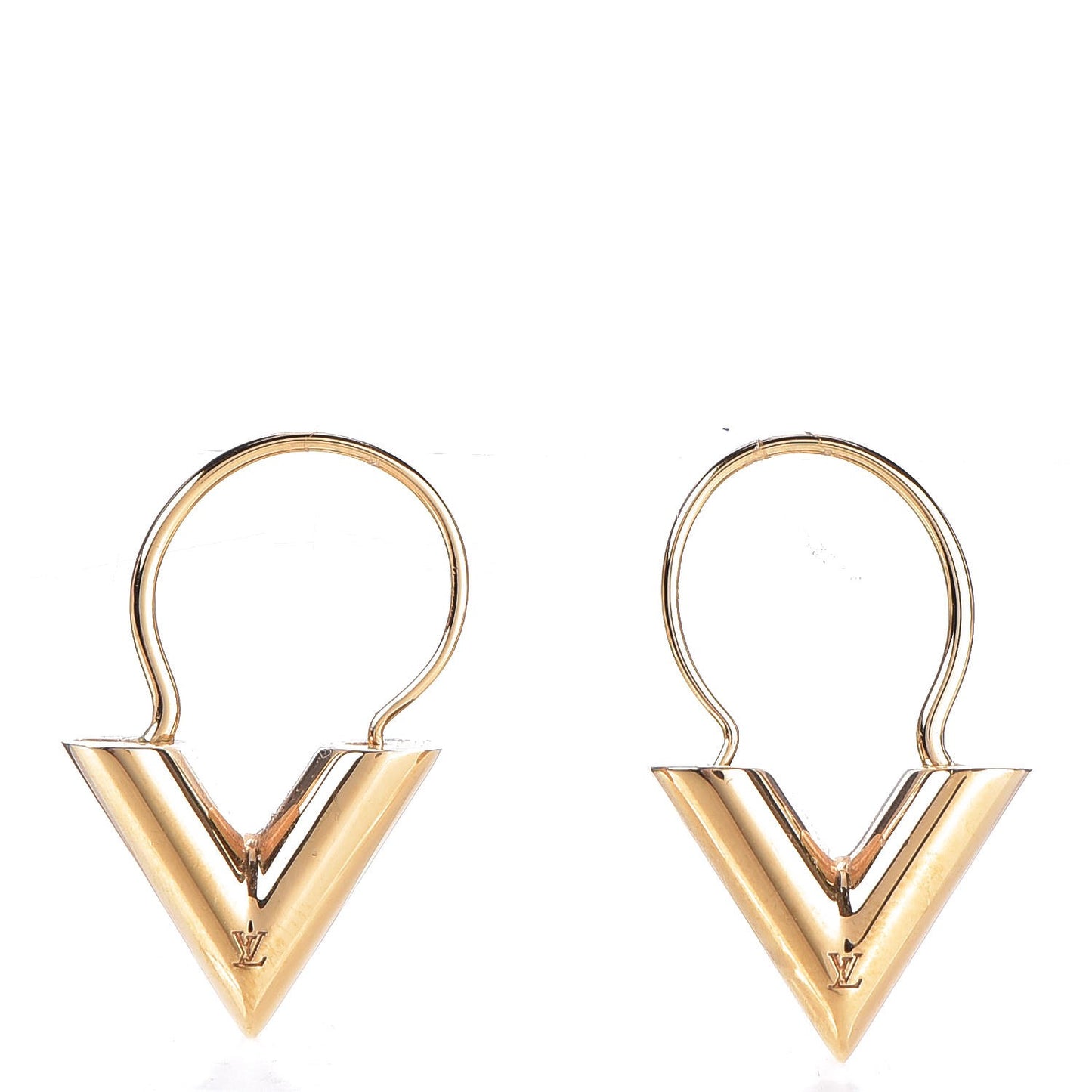 Brass Essential V Hoop Earrings Gold