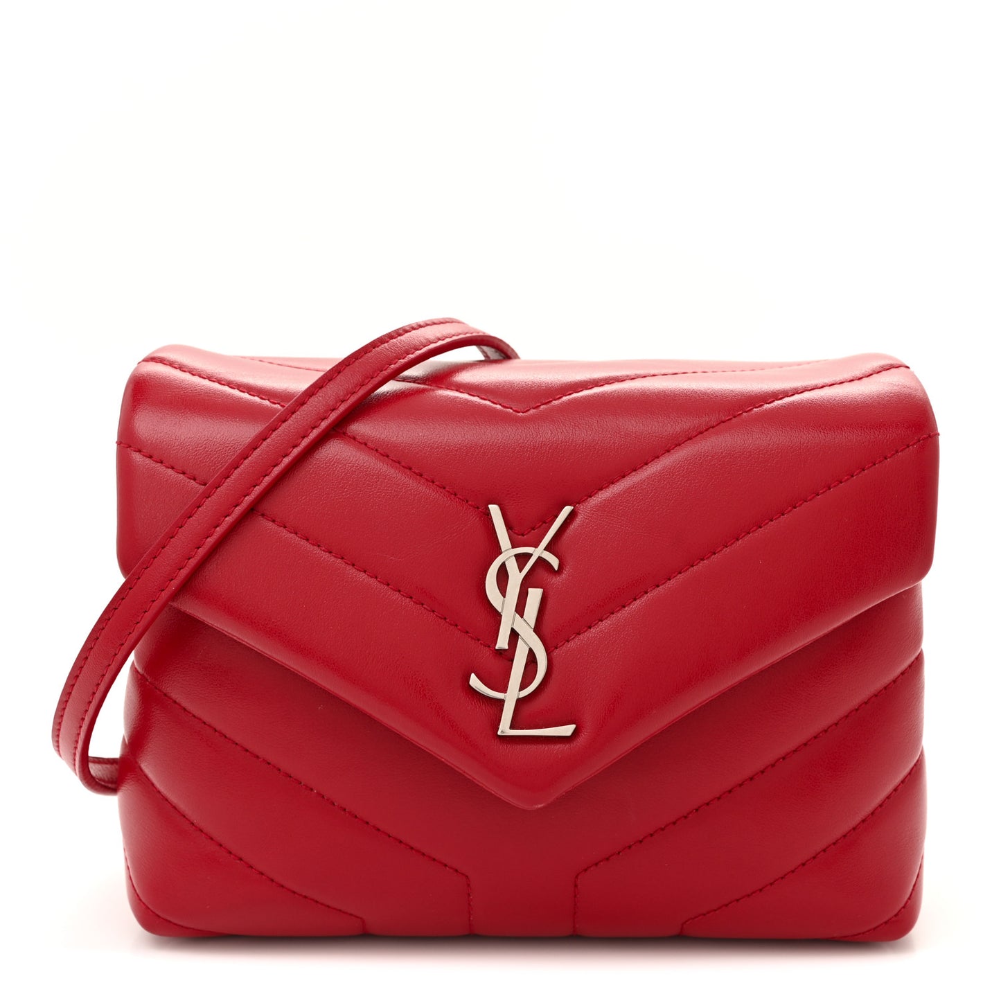 Calfskin Y Quilted Monogram Toy Loulou Crossbody Bag Rouge