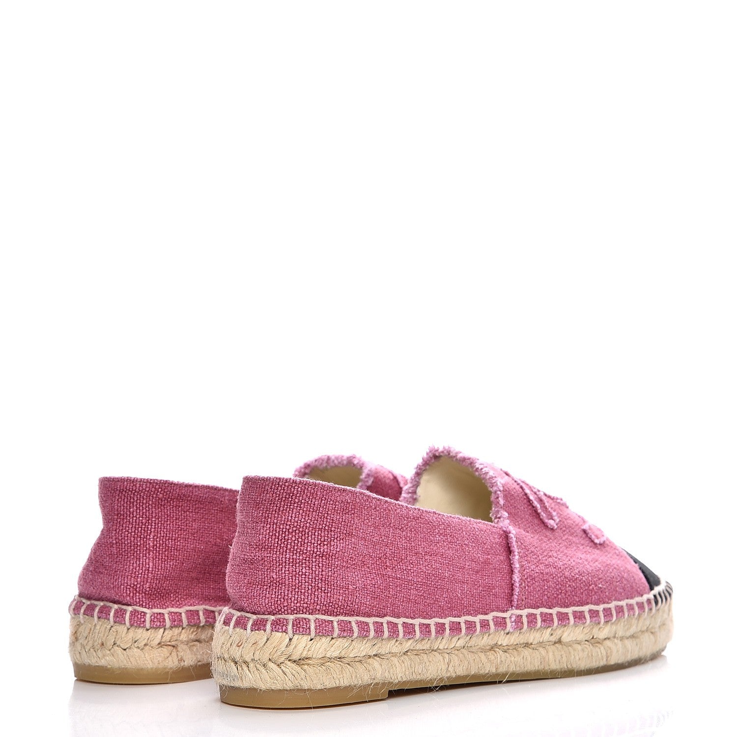Chanel Linen CC Espadrilles 38 Pink Black 4 of 10
