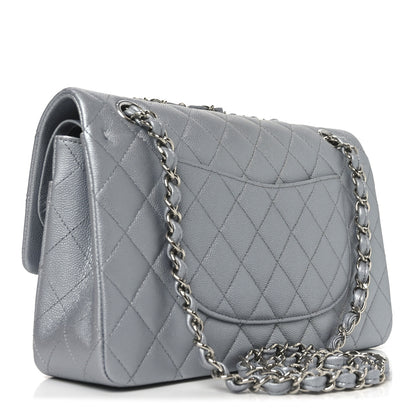 Chanel Metallic Caviar Quilted Medium Double Flap Silvery 3 of 11