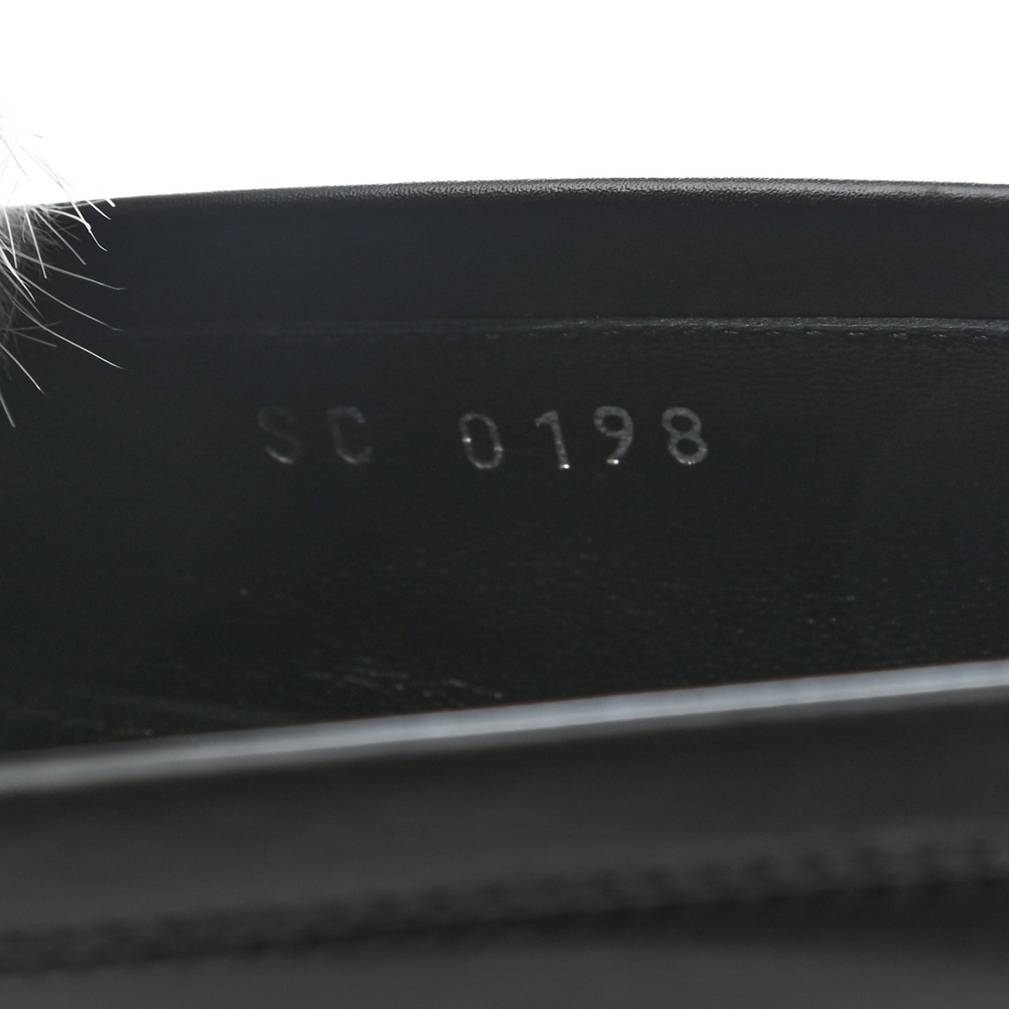Calfskin Mink Upper Case Flat Loafer 39 Black