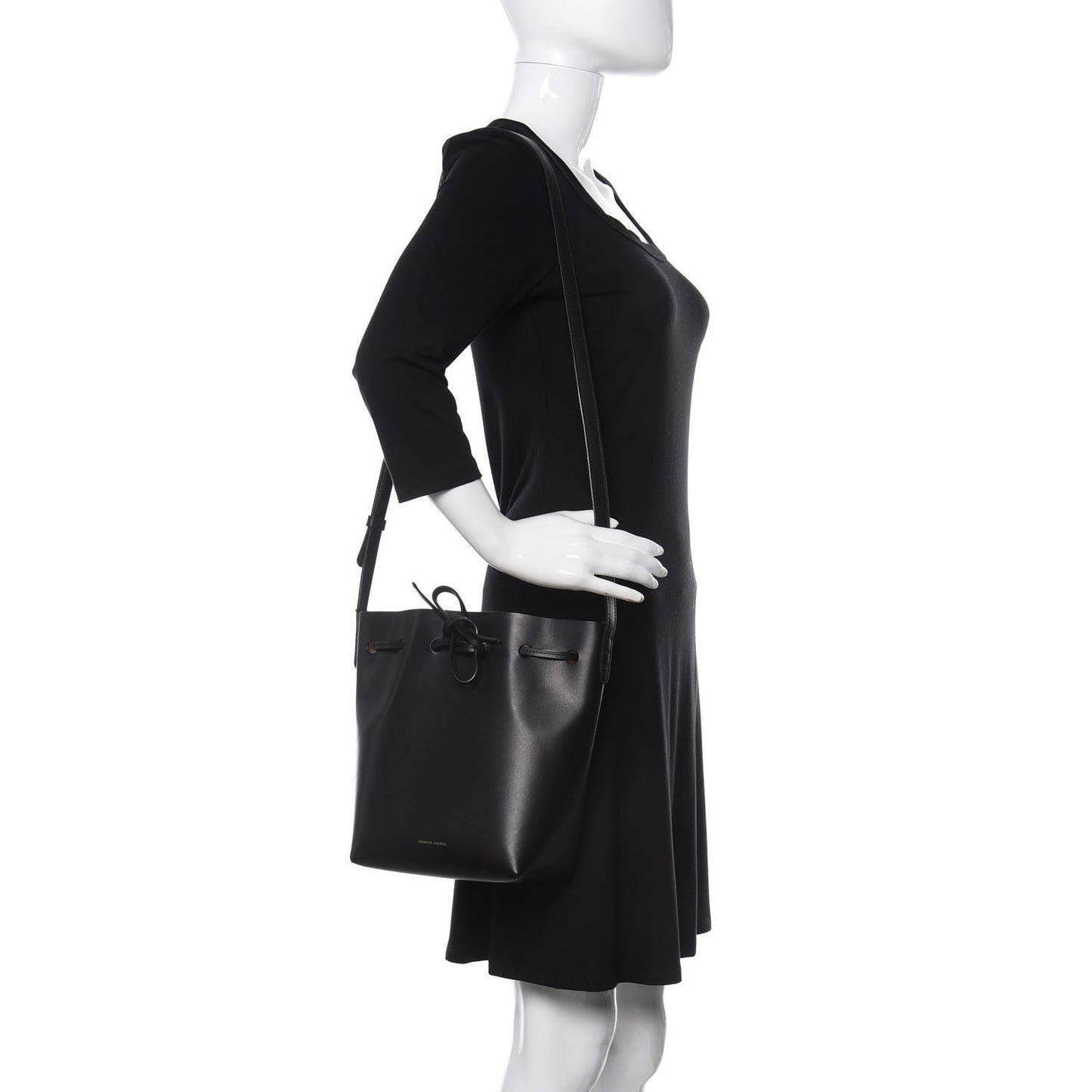 Calfskin Mini Bucket Bag Black Ballerina