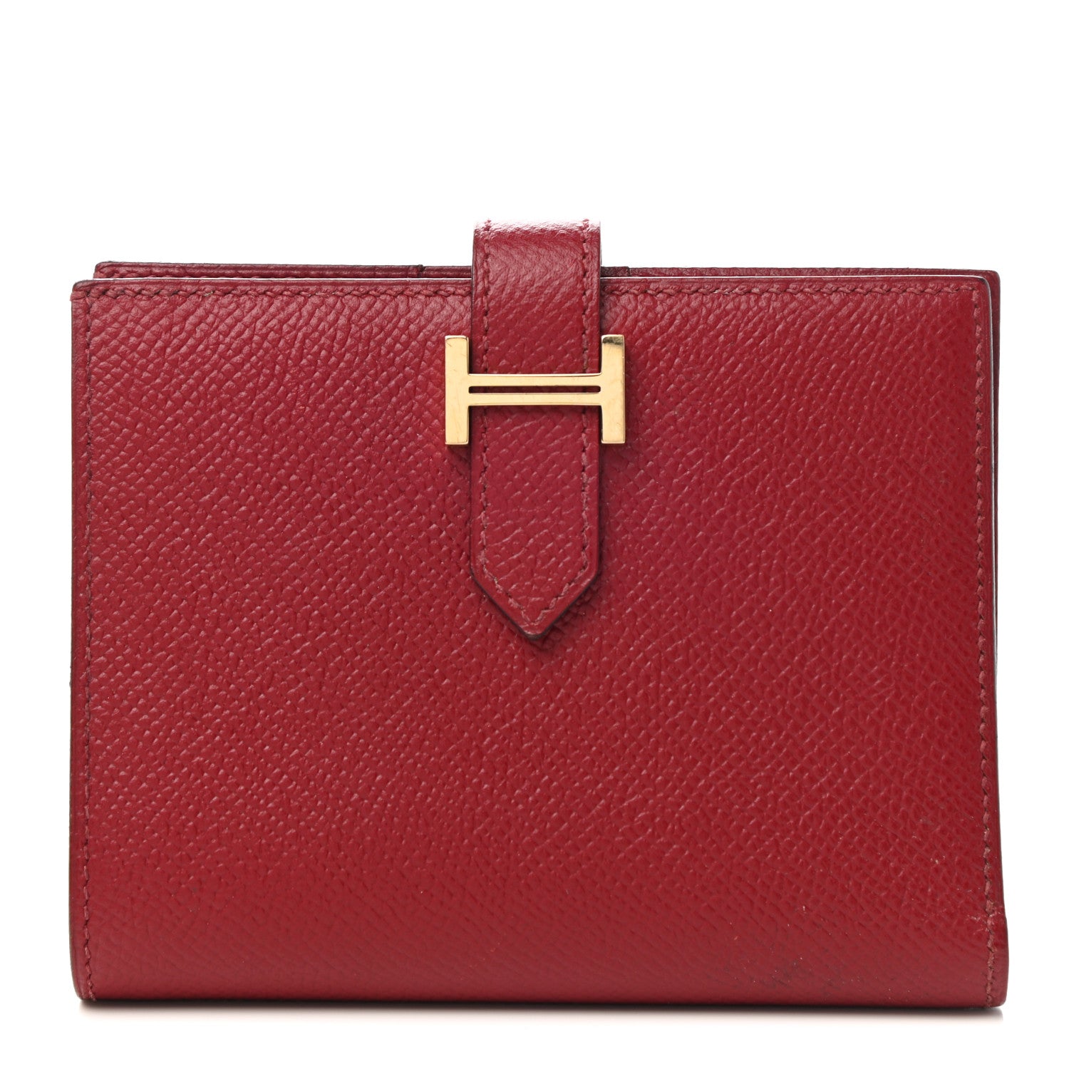 Hermes Epsom Bearn Compact Wallet Rouge Grenat 1 of 10