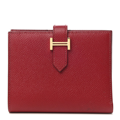 Hermes Epsom Bearn Compact Wallet Rouge Grenat 1 of 10