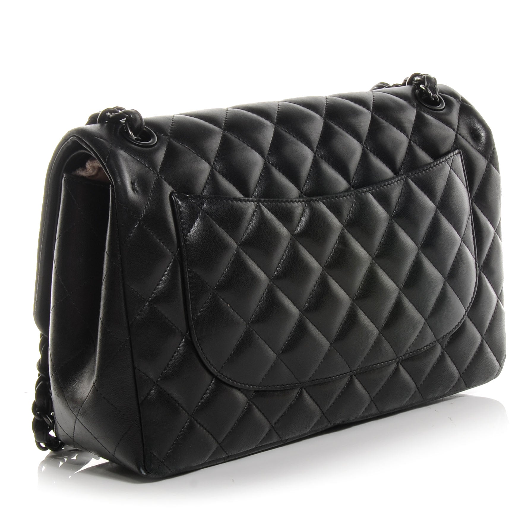 Chanel Lambskin Quilted Jumbo Double Flap So Black 3 of 10