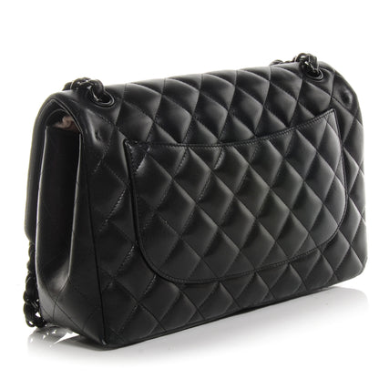 Chanel Lambskin Quilted Jumbo Double Flap So Black 3 of 10