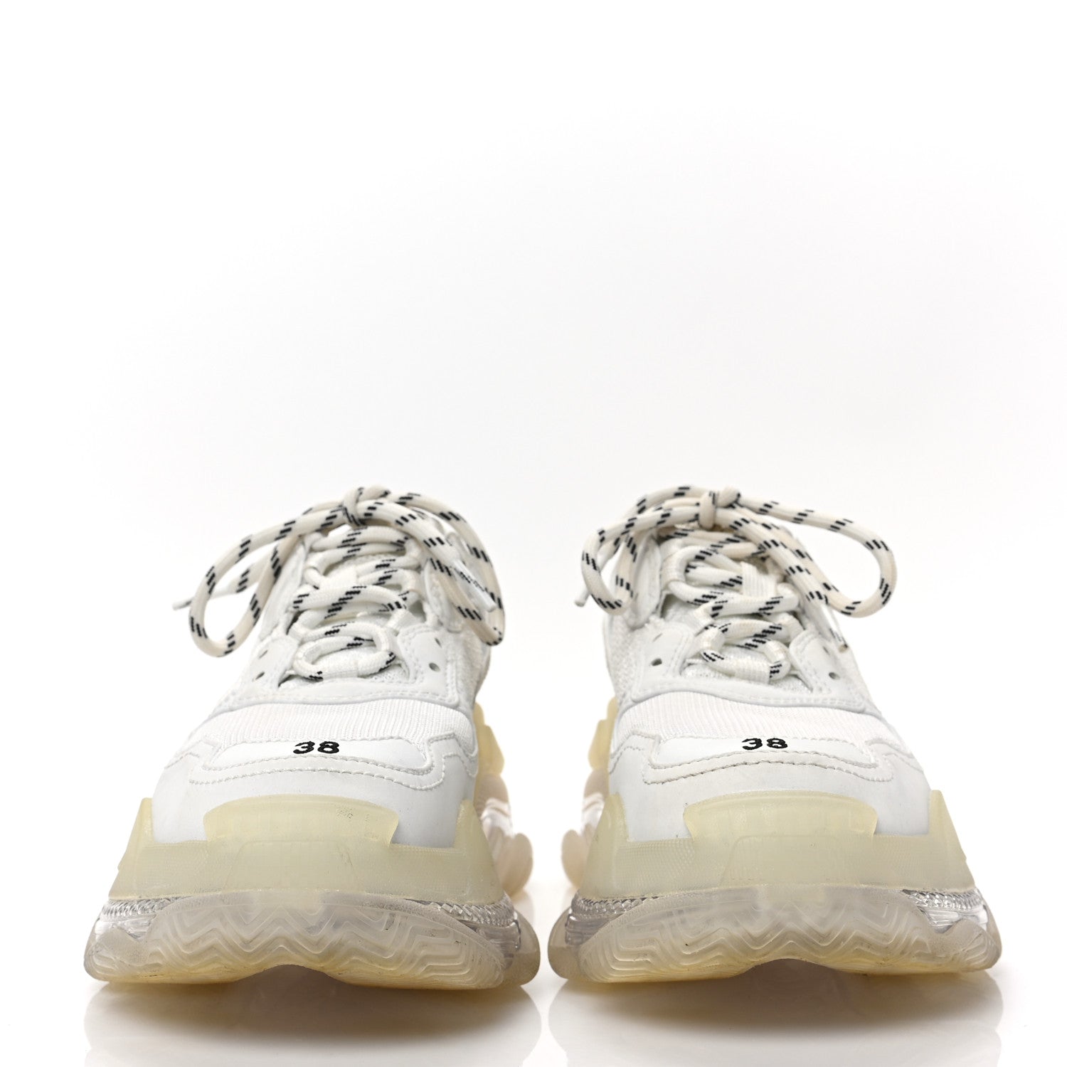 Balenciaga Fabric Mesh Clear Sole Womens Triple S Sneakers 38 White 2 of 6