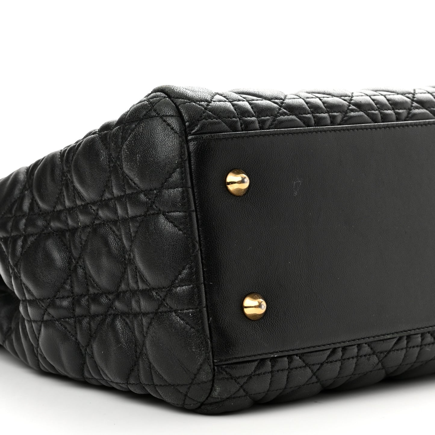 Lambskin Cannage Large Dior Soft Shopping Tote Black