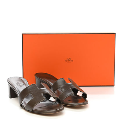 Hermes Calfskin Oasis Sandals 36 Tabac 10 of 10