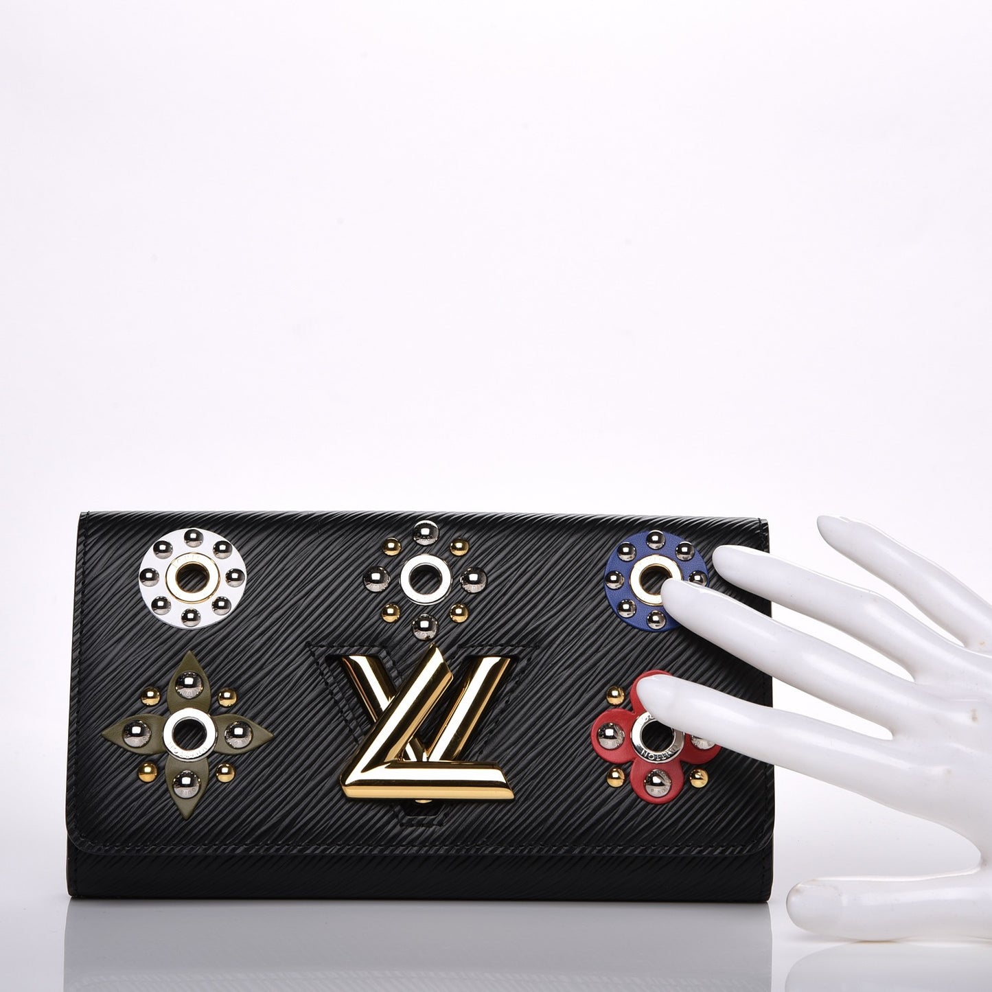 Epi Mechanical Flowers Twist Wallet Black