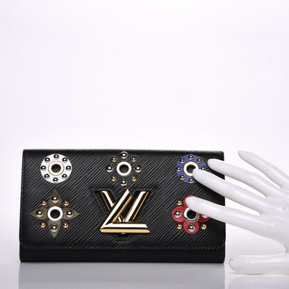 Louis Vuitton Epi Mechanical Flowers Twist Wallet Black 2 of 8