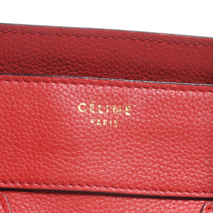 Celine Drummed Calfskin Mini Luggage Coquelicot 5 of 8