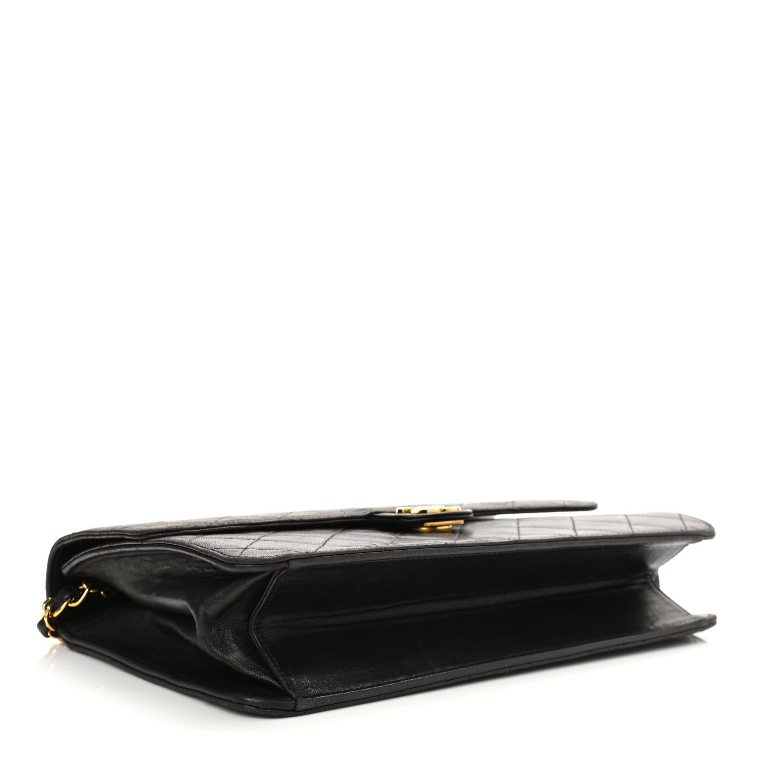 Chanel Lambskin Quilted Clutch With Chain Flap Black 3 of 10