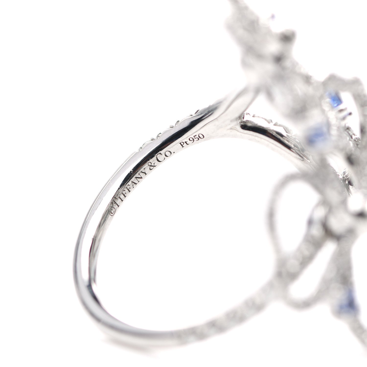 Tiffany Platinum Diamond Tanzanite Paper Flowers Open Cluster Ring 51 5.75 4 of 5