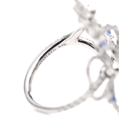 Tiffany Platinum Diamond Tanzanite Paper Flowers Open Cluster Ring 51 5.75 4 of 5