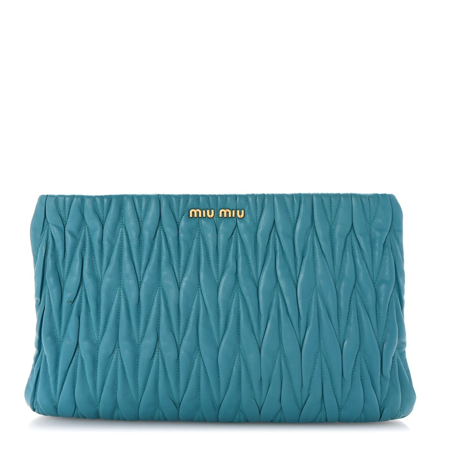 Nappa Matelasse Large Lux Pouch Turchese
