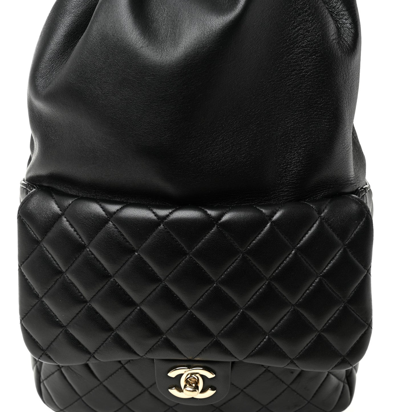 Lambskin Quilted Large in Seoul Backpack Black