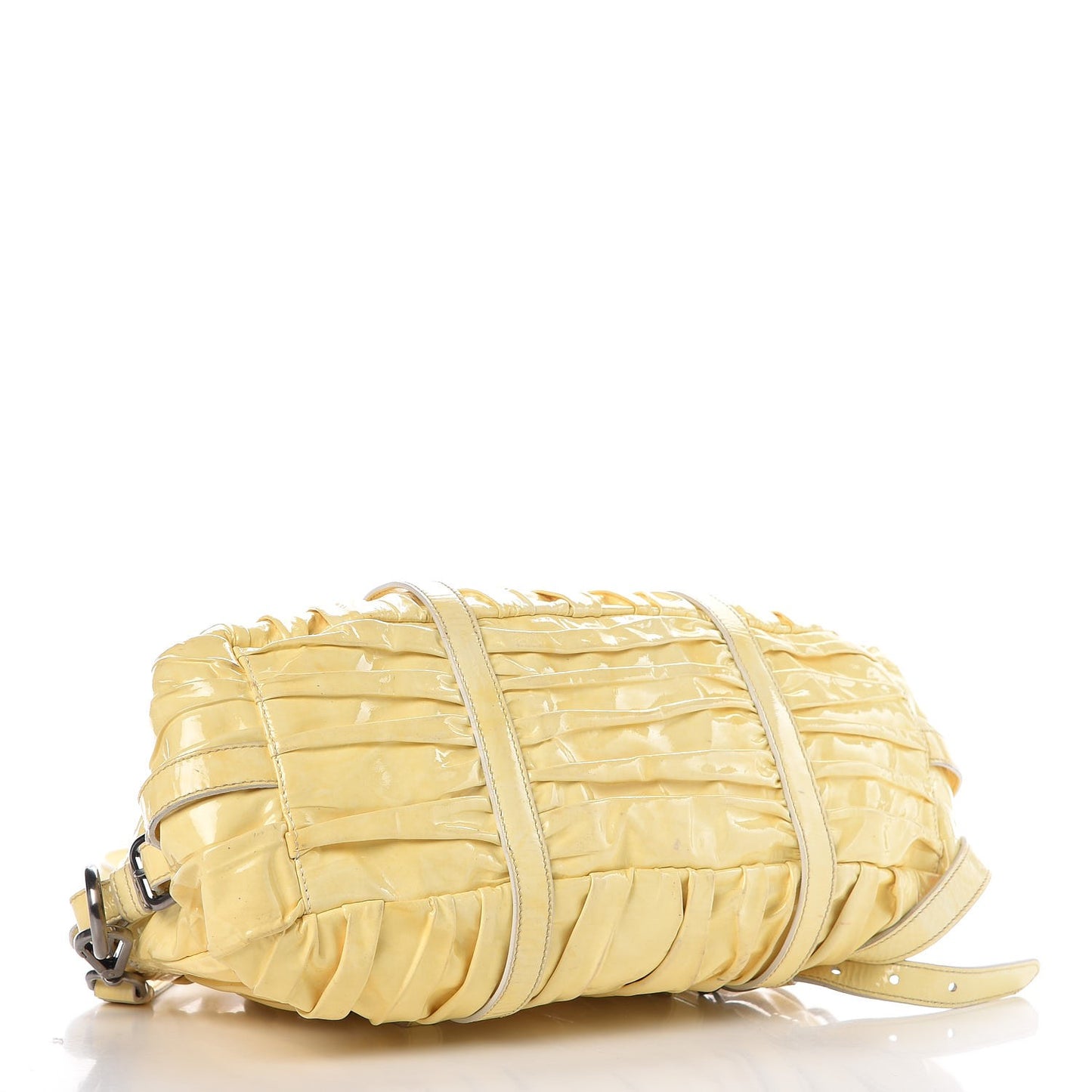 Vernice Dressy Gaufre Shopping Satchel White