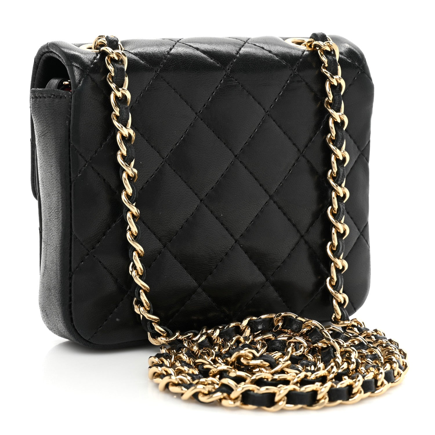 Chanel Lambskin Quilted Extra Mini Square Flap Black 3 of 10