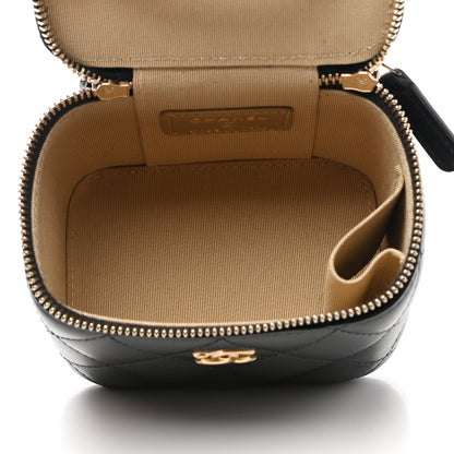 Chanel Lambskin Quilted Mini Pearl Crush Vanity Case With Chain Black 5 of 7