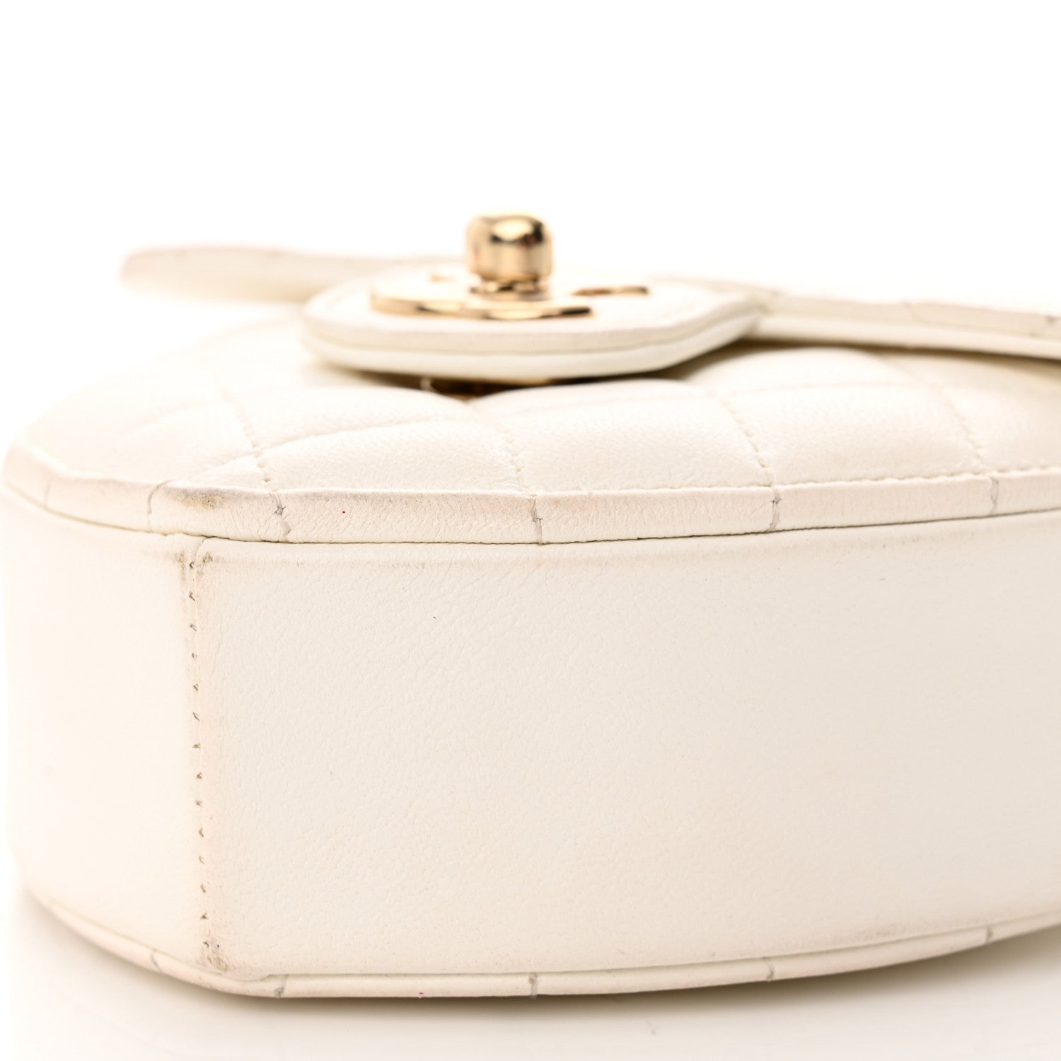 Chanel Lambskin Quilted CC In Love Heart Clutch With Chain White 10 of 12