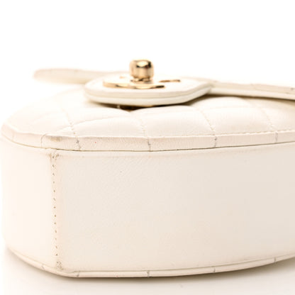 Chanel Lambskin Quilted CC In Love Heart Clutch With Chain White 10 of 12