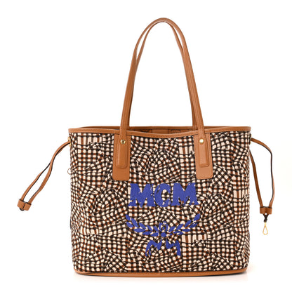 MCM Visetos Medium Liz Reversible Shopper Tote Cognac 5 of 17