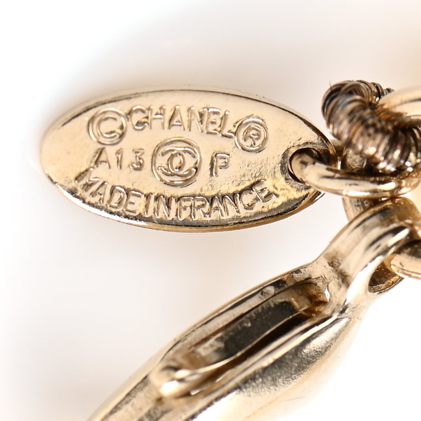 Graduated Pearl Crystal CC Bracelet Gold
