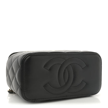 Chanel Lambskin Quilted Small Top Handle Vanity Case With Chain Black 4 of 10